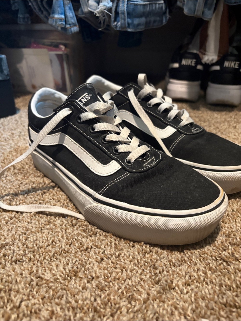 Vans Kids Black and White Old Skool Sneakers